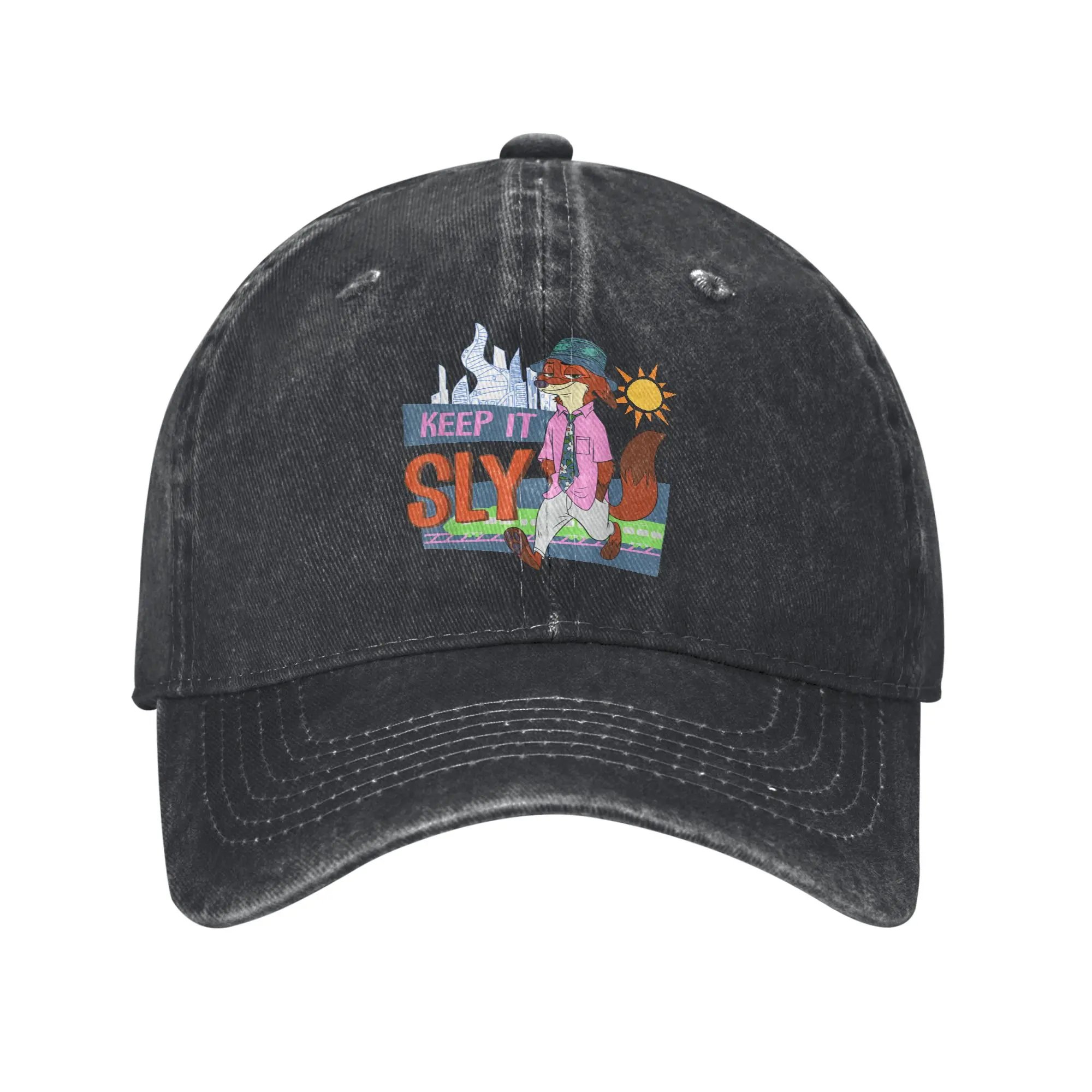 Casquette Denim "Keep It Sly" avec Renard Stylisé