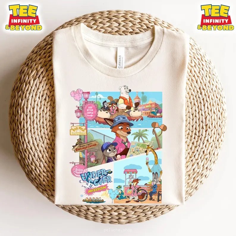 T-shirt Zootopia Disney : Aventures en Parc avec Nick & Judy