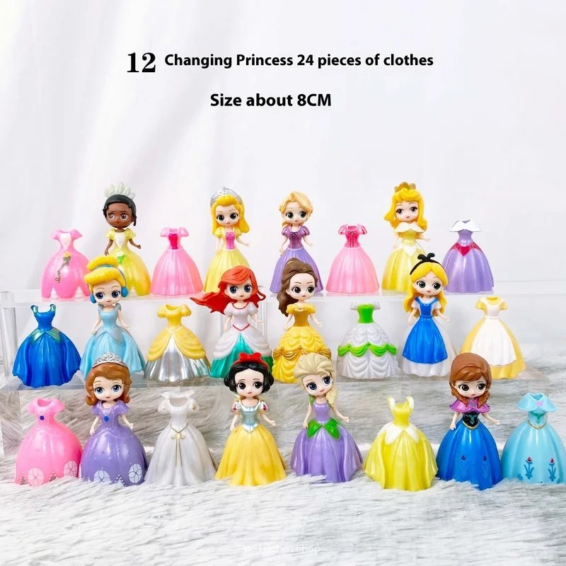 Collection 12 Figurines Princesses avec 24 Robes