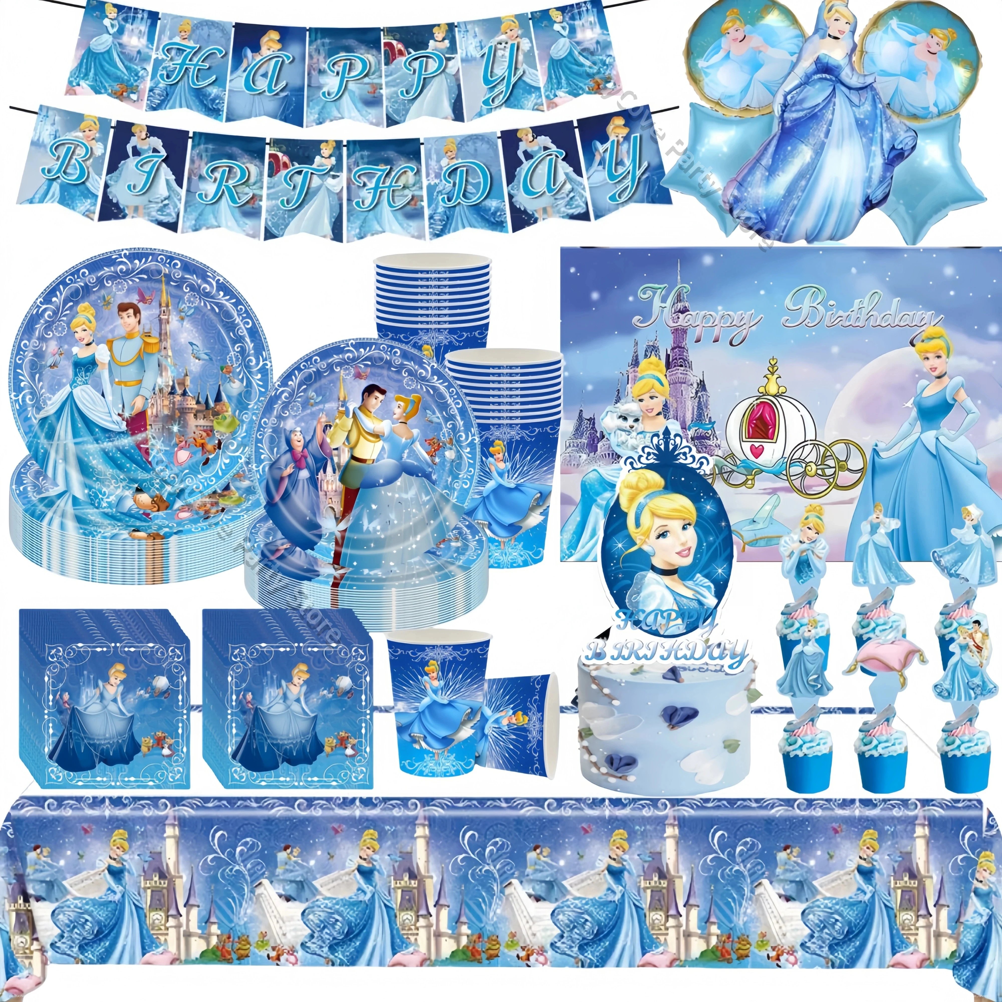 Kit de Fête Cendrillon - Décorations & Vaisselle Anniversaire