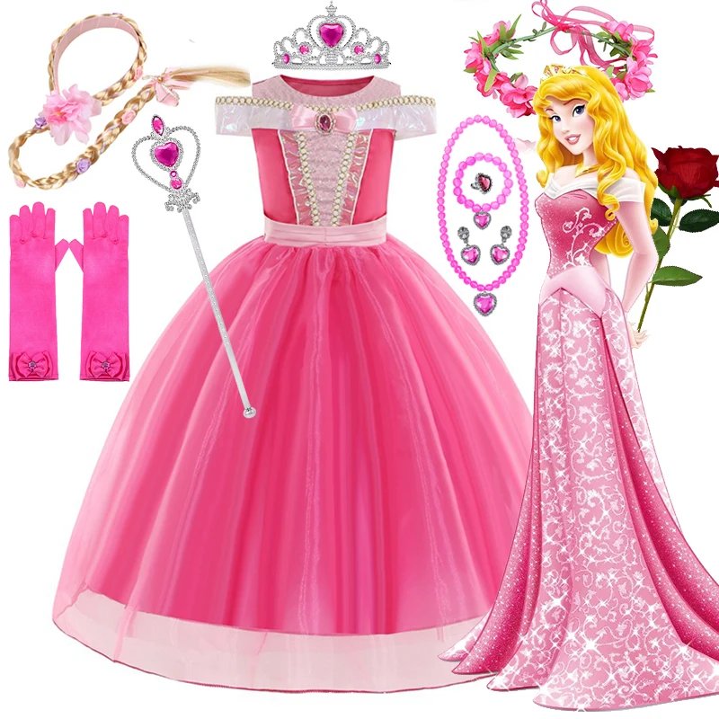 Déguisement Princesse Aurore Rose Complet - Robe & Accessoires