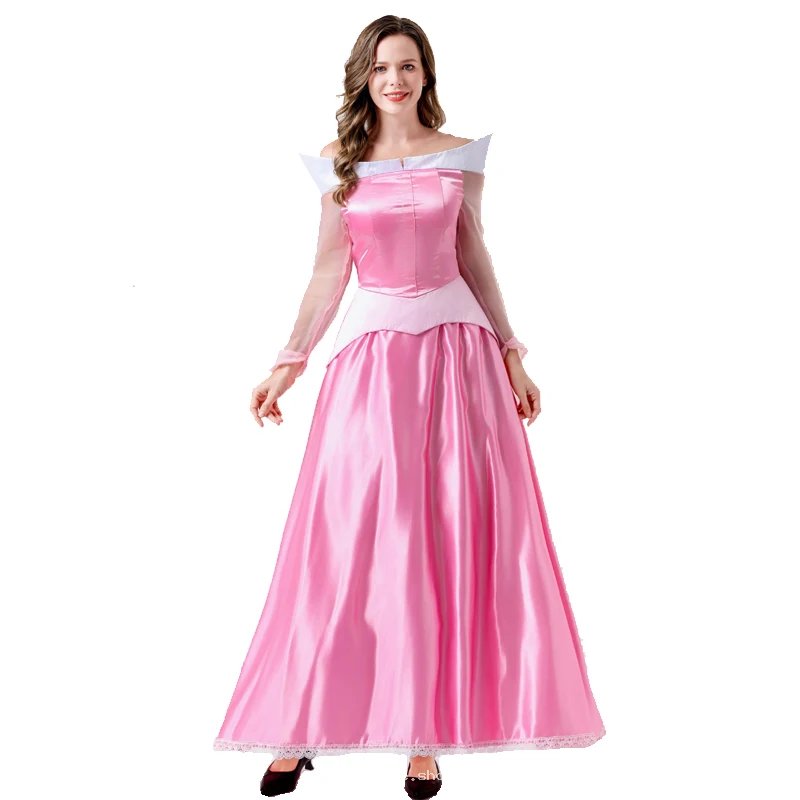 Déguisement Princesse Aurore Rose Luxe - Robe de Bal Adulte