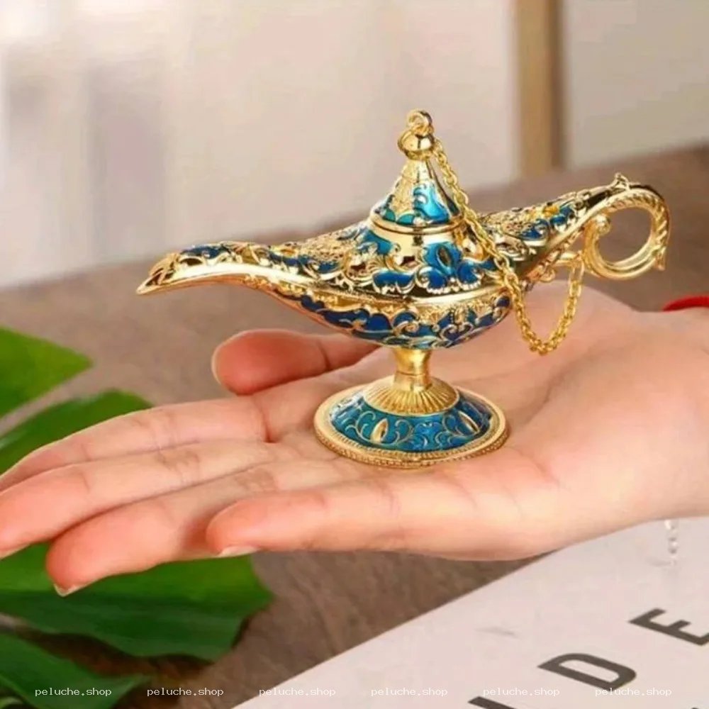 Lampe magique d'Aladdin dorée et bleue - Décoration orientale