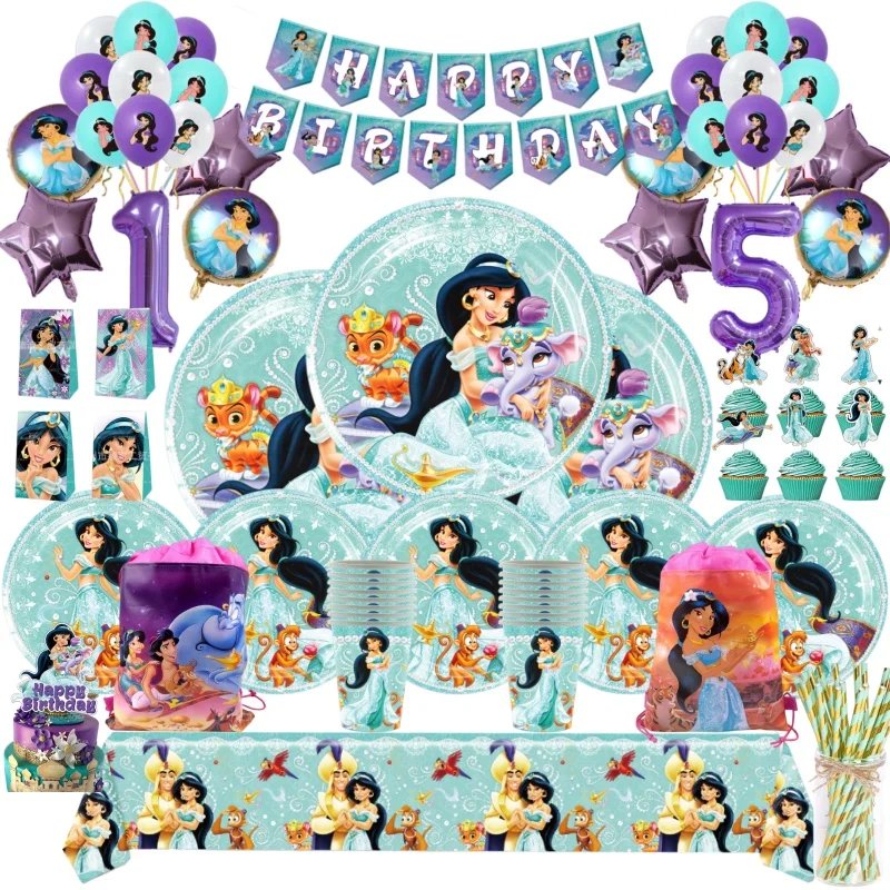 Kit de Décoration Anniversaire Princesse Jasmine pour Fête Enfant