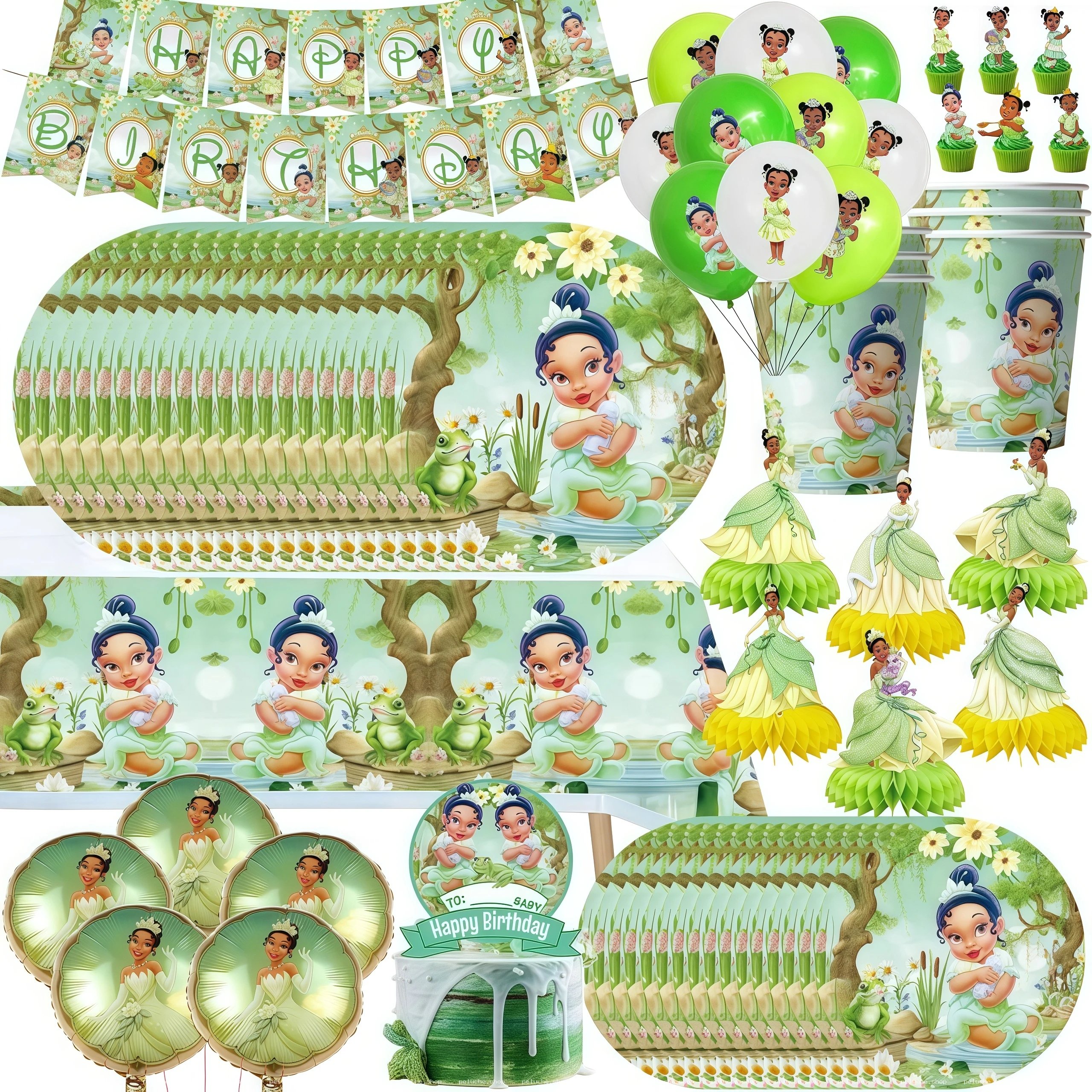 Kit Décorations Anniversaire Princesse Tiana Bébé Complet