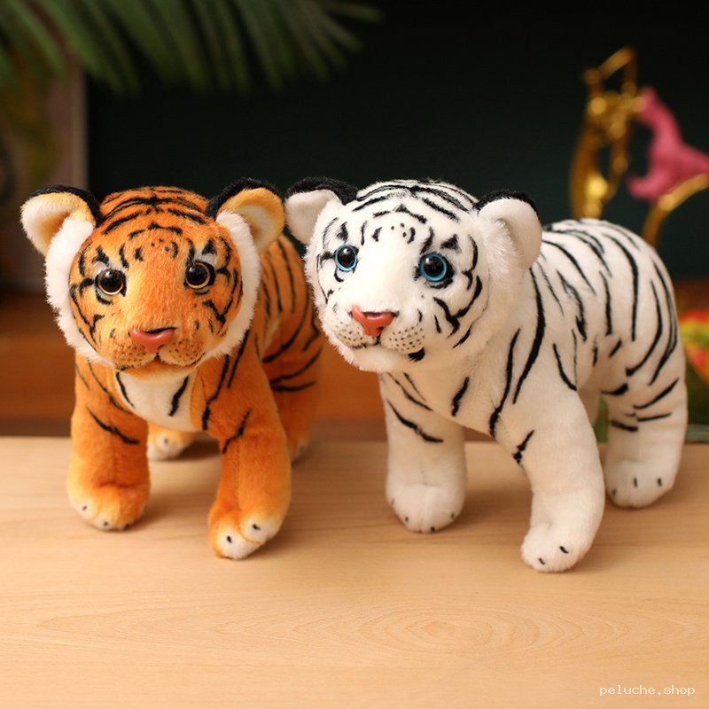 Peluche Tigre Blanc & Orange - Douce et Réaliste