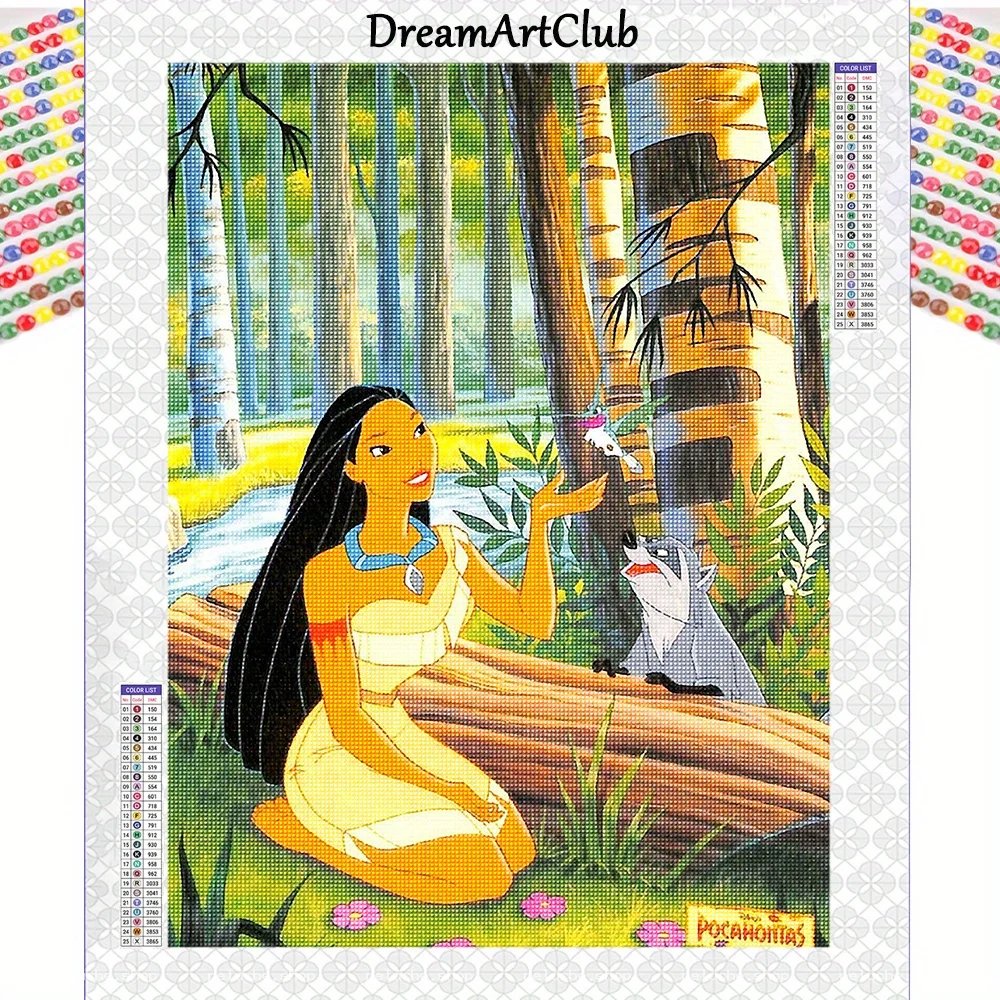Kit Diamond Painting Disney Pocahontas et Meeko – Créez !