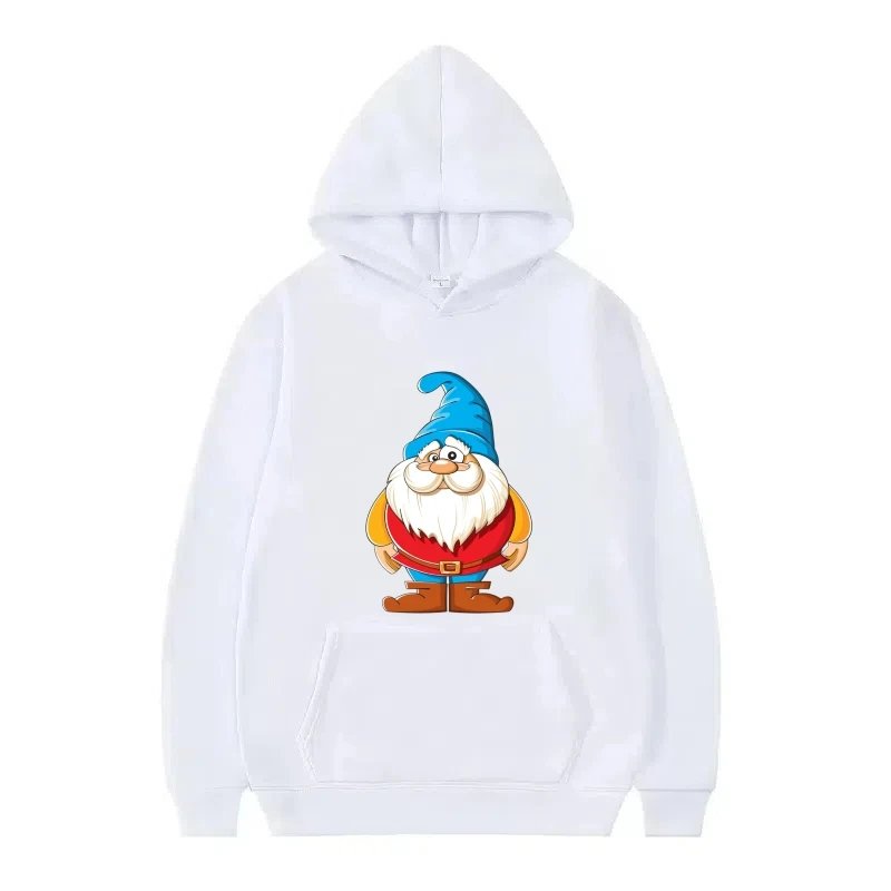 Sweat à Capuche Blanc Gnome Cartoon - Mignon & Confortable