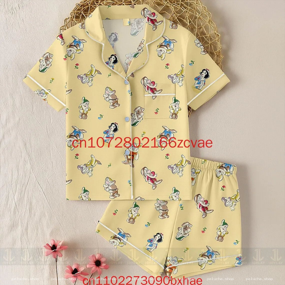 Pyjama Blanche-Neige & Sept Nains jaune - Nuits douces