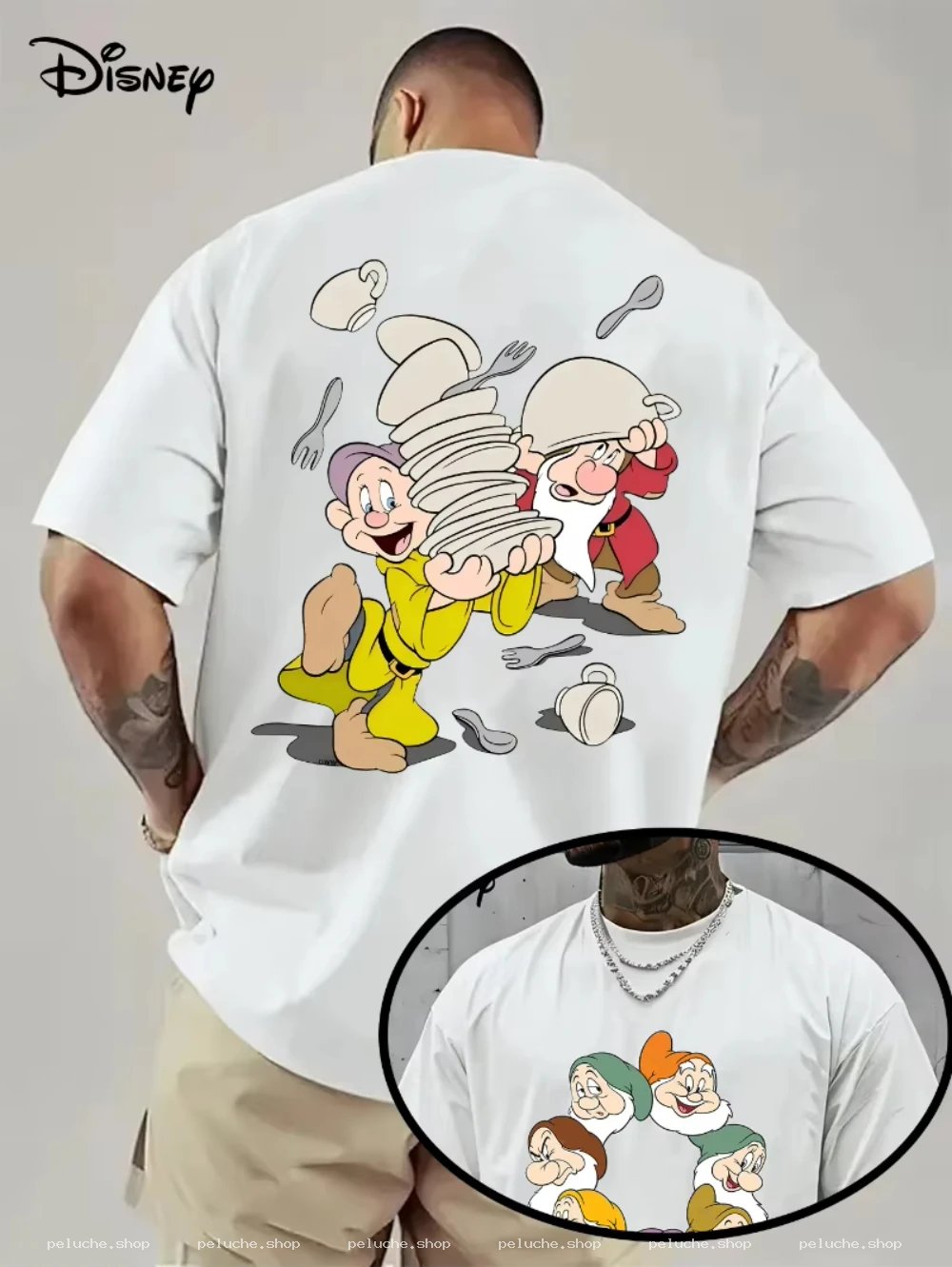 T-shirt Disney Nains Blanche-Neige - Design Joyeux & Grincheux