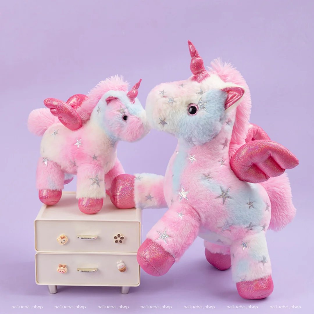Peluche Licorne Arc-en-ciel Pailletée | Doudou Magique Rose