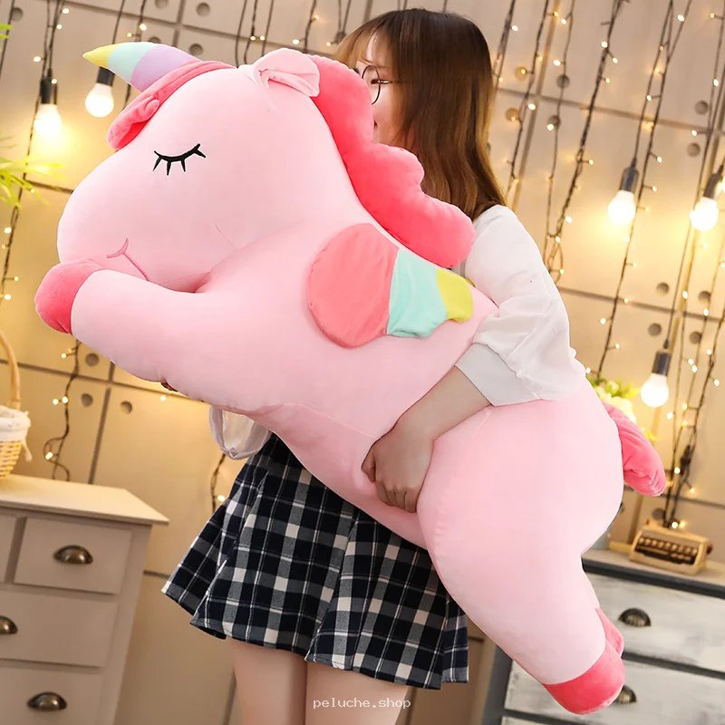 Peluche Licorne Rose Géante Arc-en-ciel - Douceur et Câlins