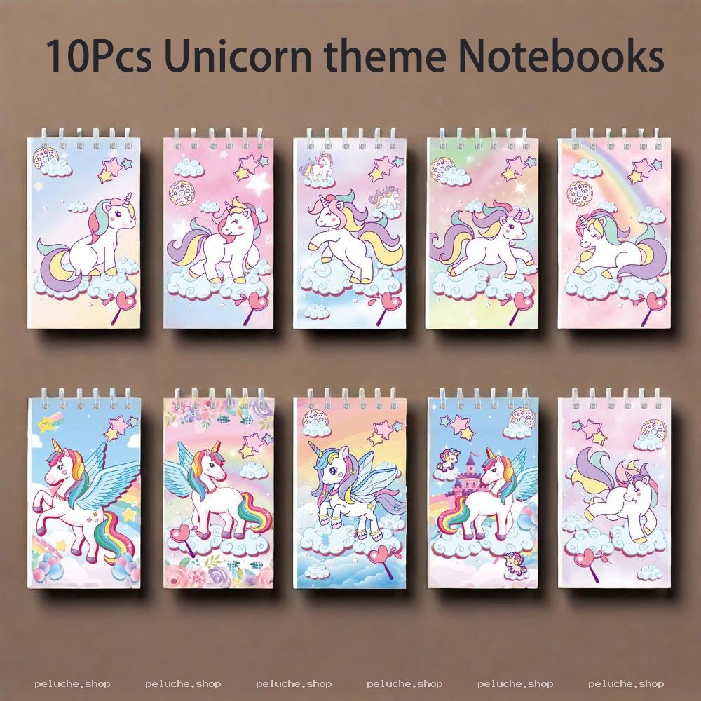 Lot de 10 Carnets Licorne Magiques | Cahiers Thème Fantaisie