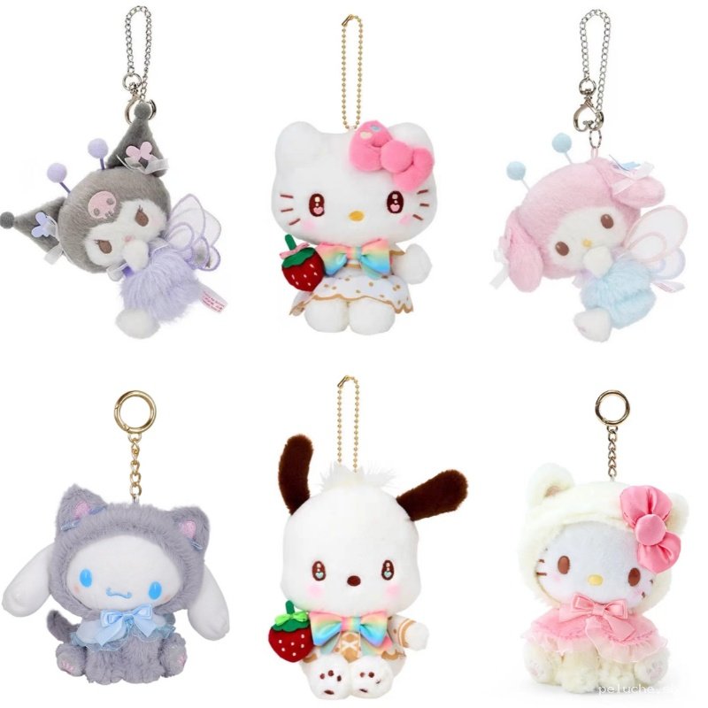 Porte-clés Peluche Sanrio - Thèmes Fée & Fraise Mignons