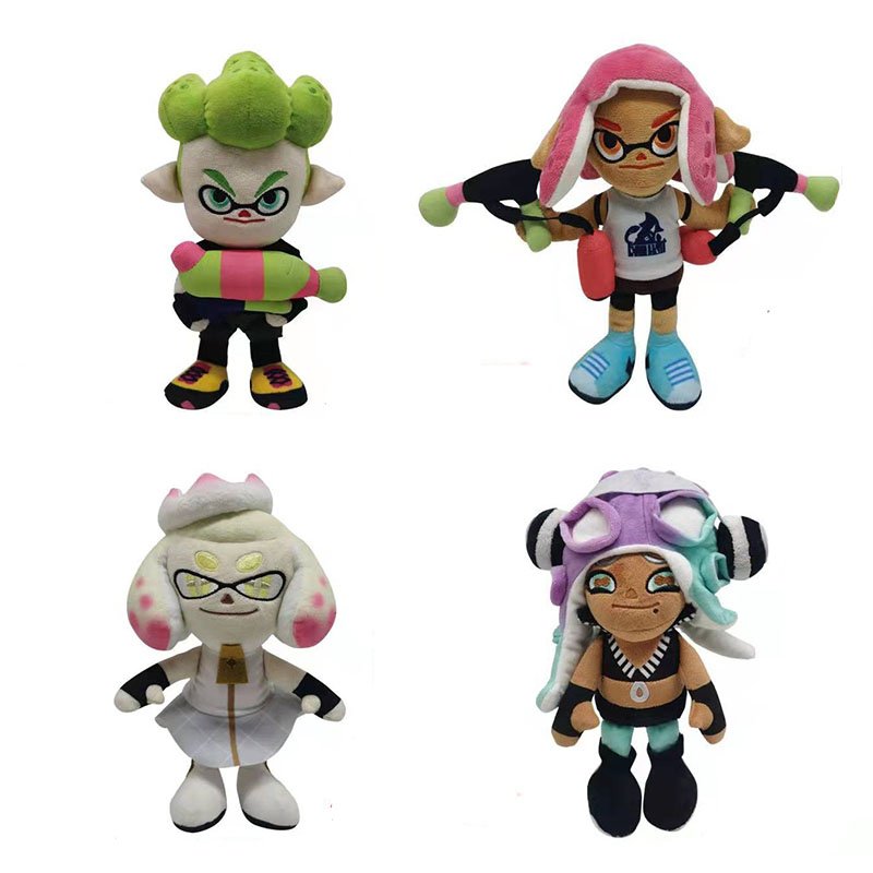 Lot de Peluches Splatoon: Inkling, Pearl, Marina, Octoling