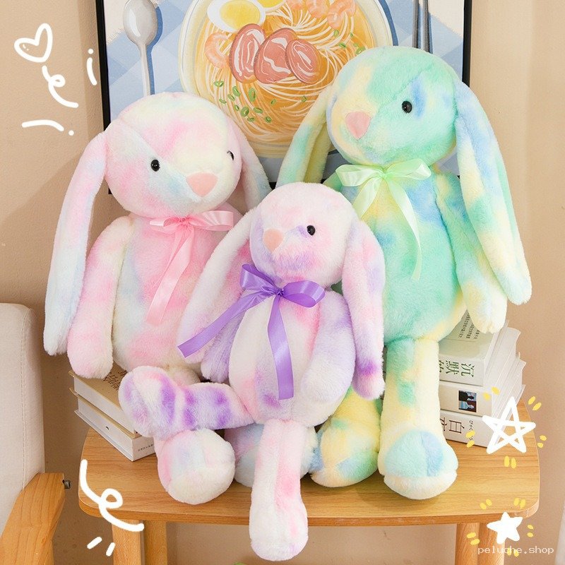 Doux Lapin Peluche Tie-Dye Pastel | Cadeau Enfant Original