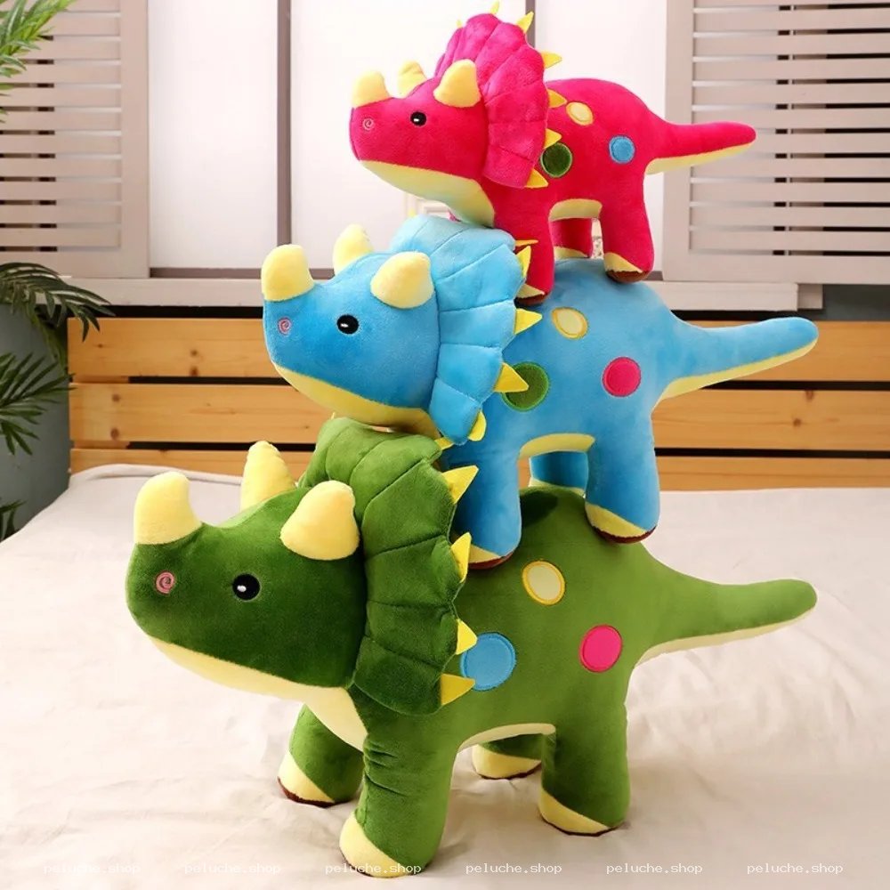 Peluche Dinosaure Tricératops Coloré - Jouet Doux Enfant