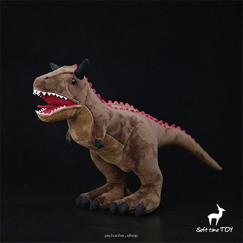 Peluche Dinosaure Carnotaurus Réaliste Marron - Jouet Enfant
