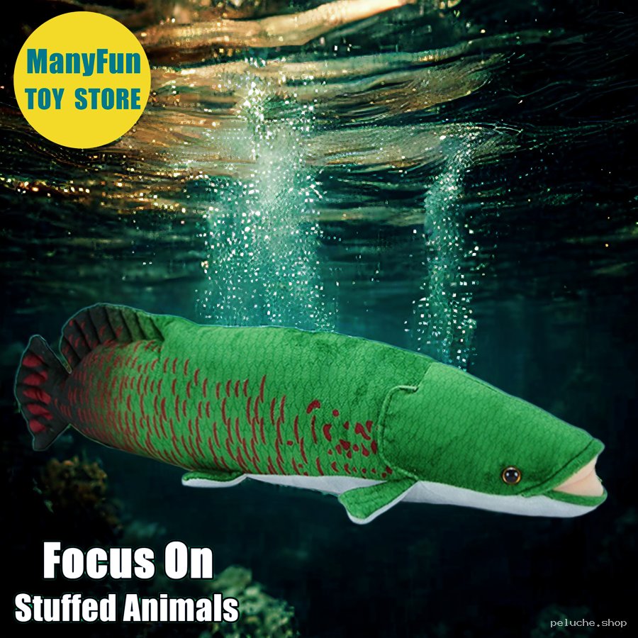 Peluche Poisson Géant Réaliste Arapaima Doux Jouet Aquatique