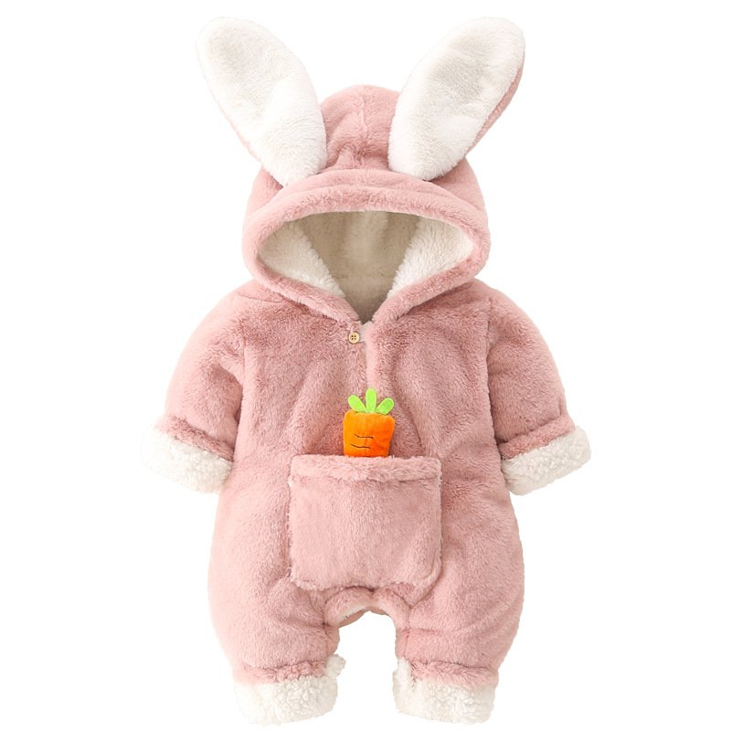 Combinaison Bébé Lapin Rose Douce et Chaude - Hiver Douillet