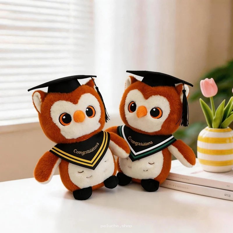 Peluche Hibou Diplômé - Cadeau Idéal pour la Réussite