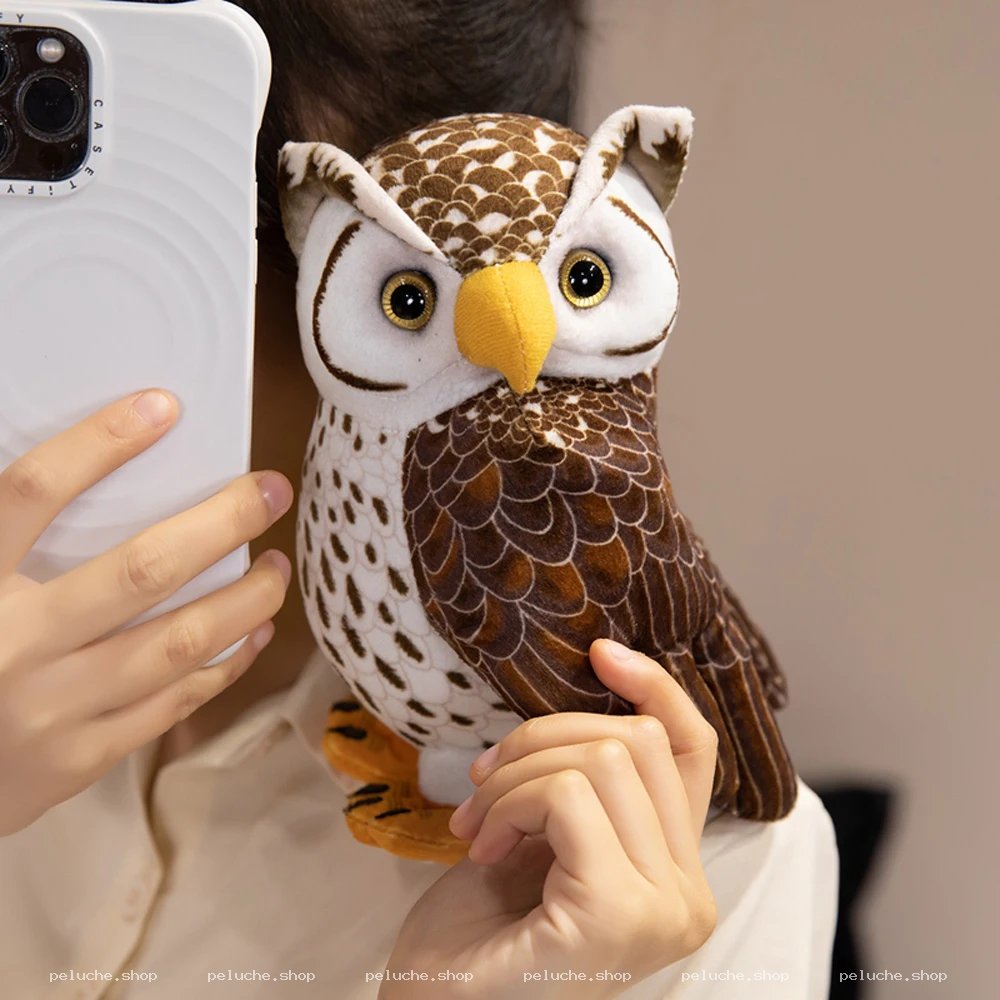 Peluche Hibou Réaliste et Adorable | Compagnon Doux & Déco