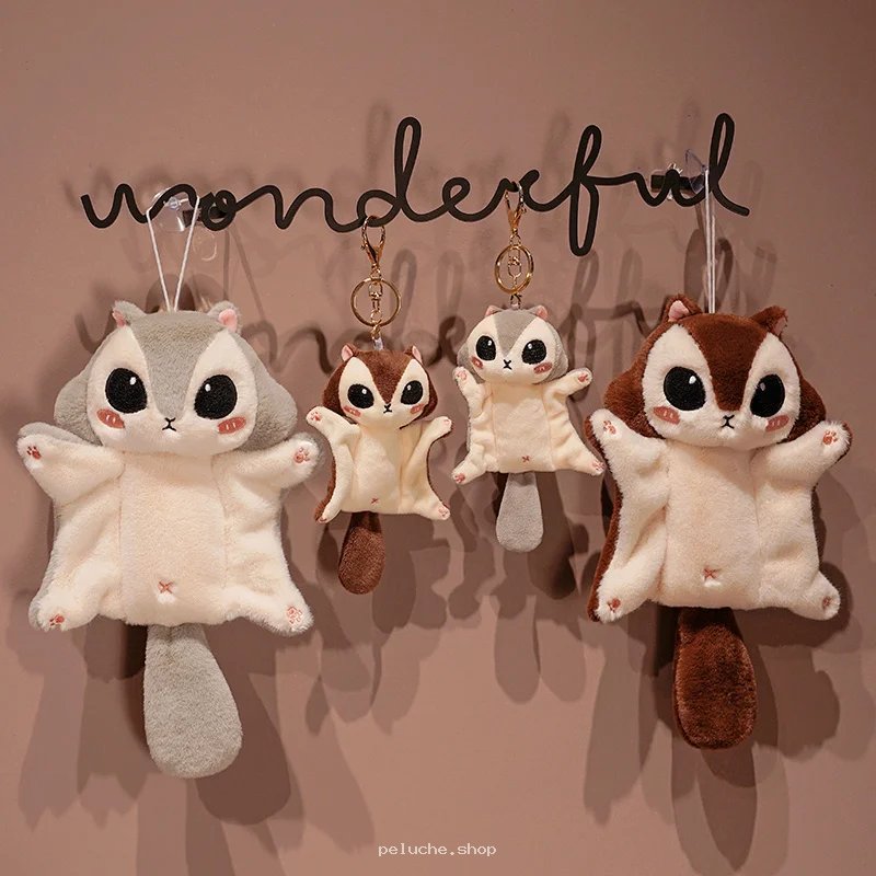 Peluche Écureuil Volant Kawaii et Porte-clés Doux