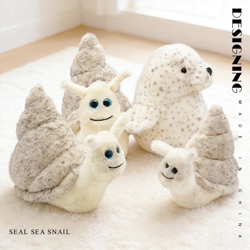 Peluche Phoque et Escargot de Mer - Douceur et Éveil