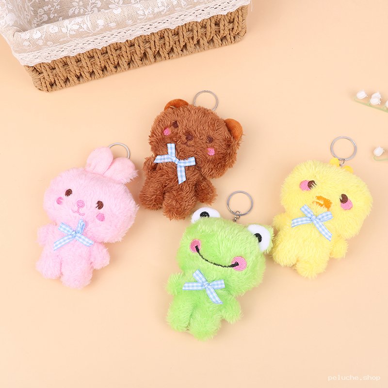 Porte-clés Peluche Animaux Mignons - Lapin, Ours, Grenouille