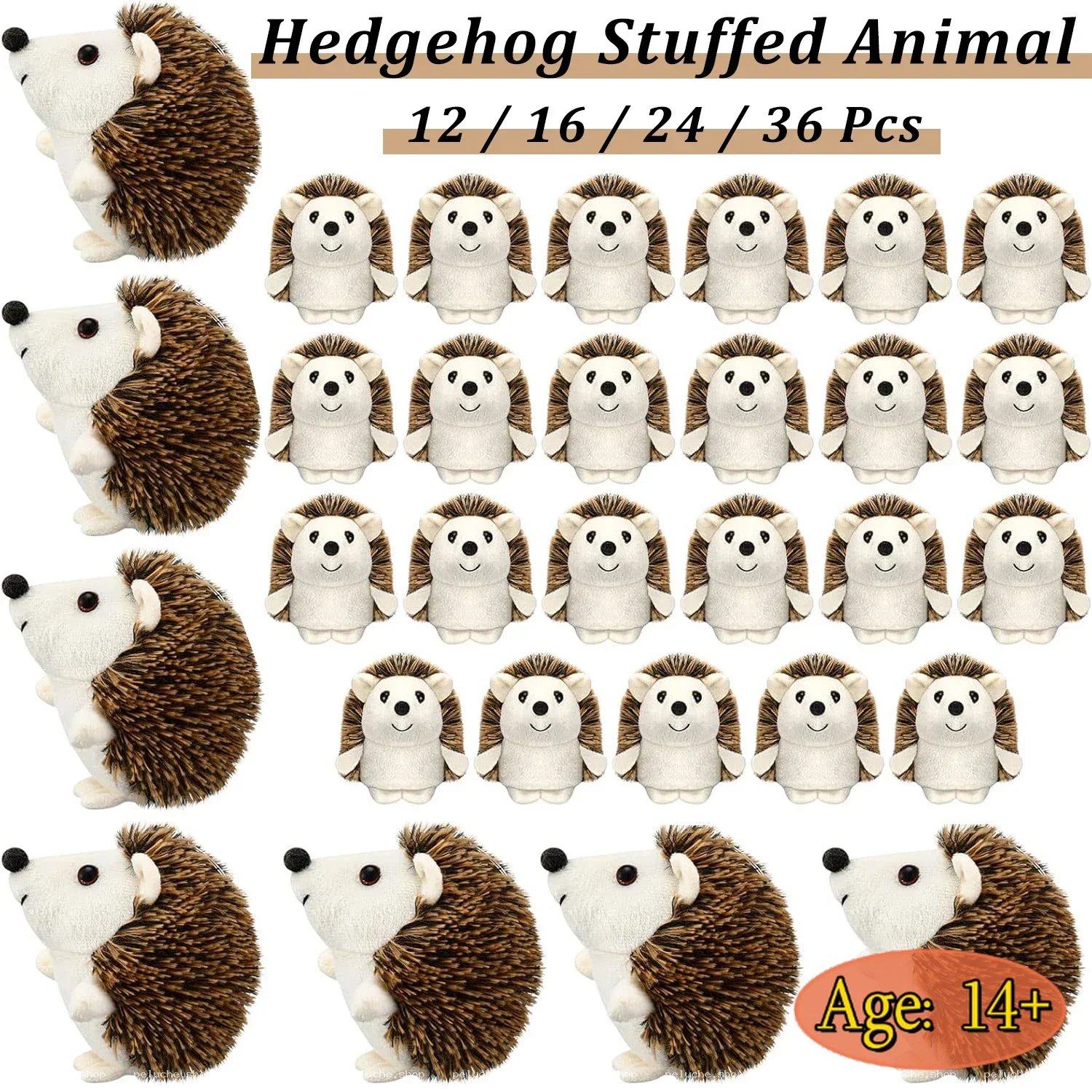 Adorable Peluche Hérisson | Lots de 12, 16, 24 ou 36 pièces