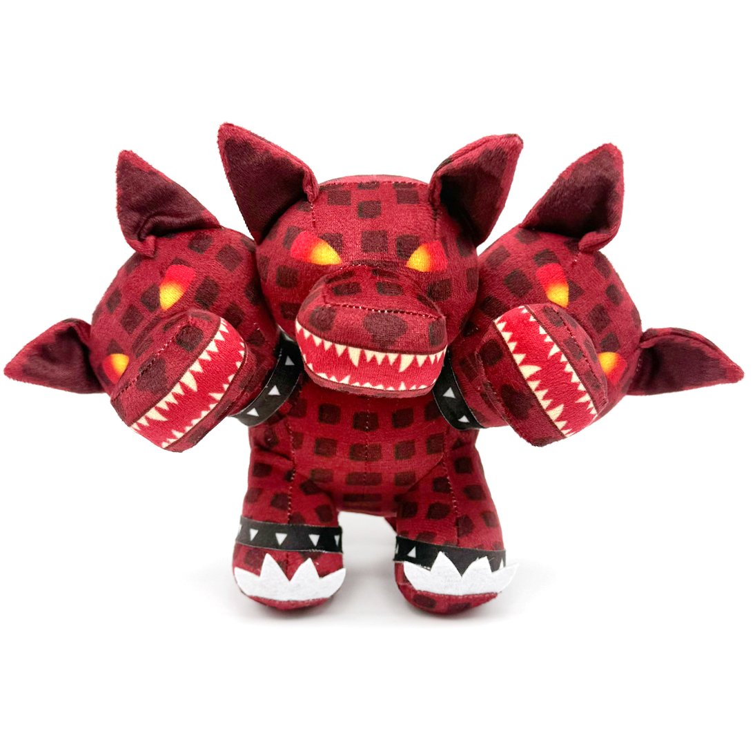 Peluche Cerbère Rouge - Monstre à Trois Têtes Effrayant