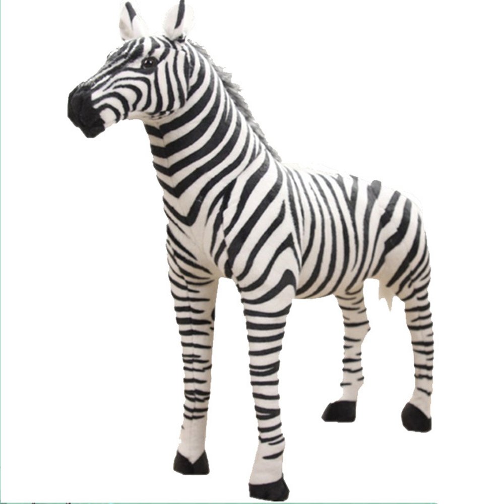 Grande Peluche Zèbre Réaliste - Jouet Doux et Décoratif