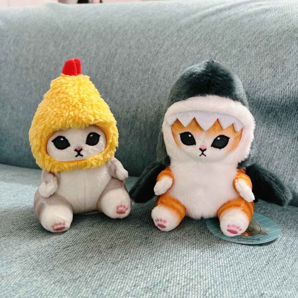 Peluches Chats Mofusand Déguisés Poulet & Requin - Adorables