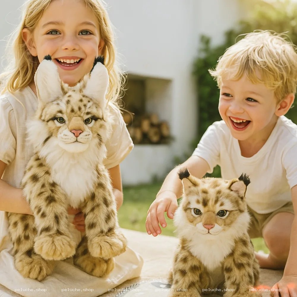 Peluche Lynx Réaliste pour Enfants - Jouet Doux & Mignon