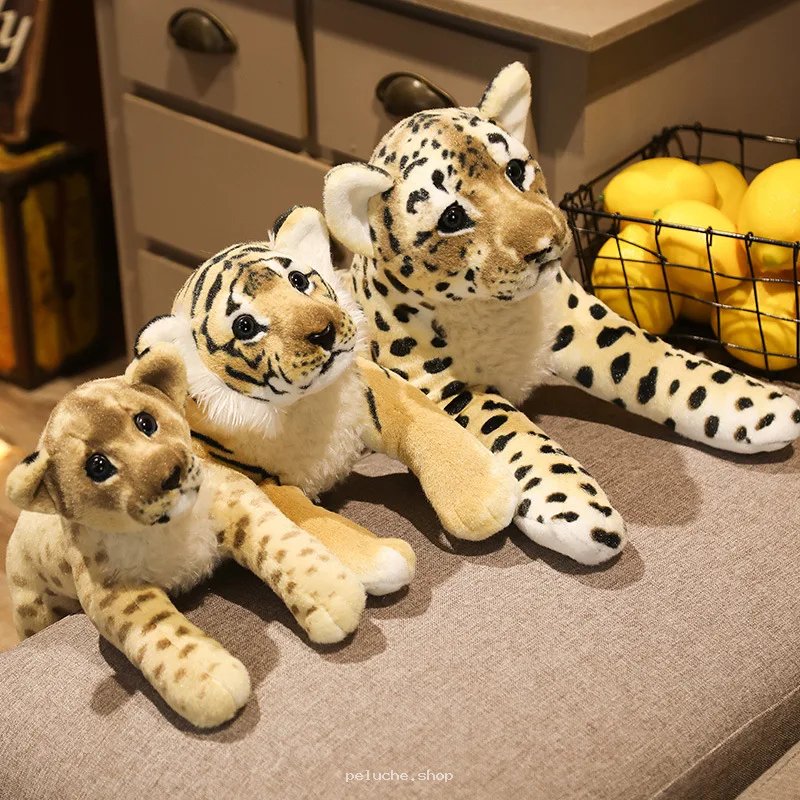 Peluche Léopard, Tigre & Lion Réalistes - Douceur Sauvage