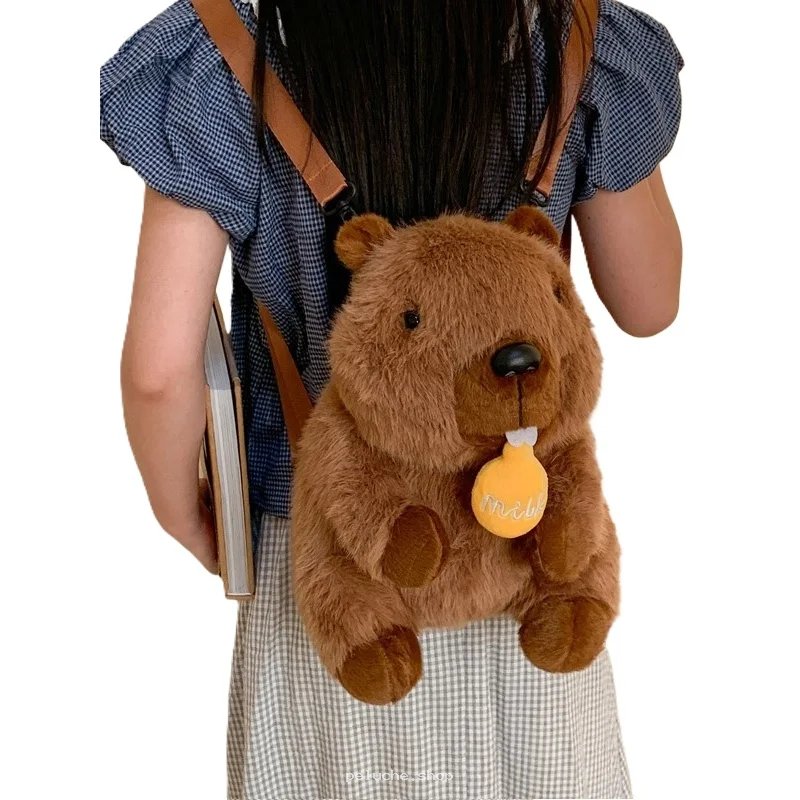 Sac à dos peluche castor mignon | Sac animal doux et unique