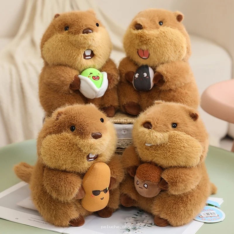 Peluche Castor Mignonne avec collation | Doudou Doux pour Enfant
