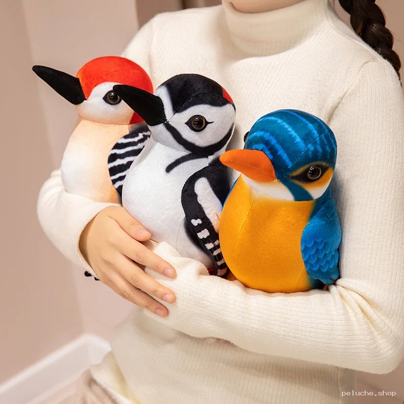 Peluches Oiseaux Réalistes : Pivert, Martin-Pêcheur - Douceur