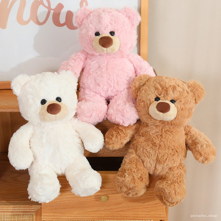 Ours en peluche doux et adorables | Rose, blanc, marron