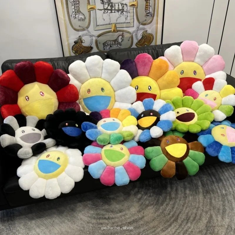 Peluche Fleur Souriante Takashi Murakami - Coussin Déco