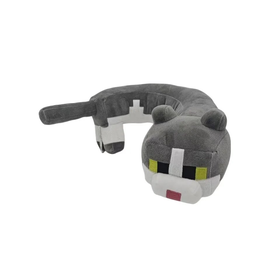 Peluche Chat Minecraft Gris – Doux Jouet pour Fans du Jeu