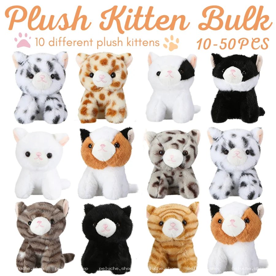 Lot de Peluches Chatons Mignons - 10 Modèles Assortis