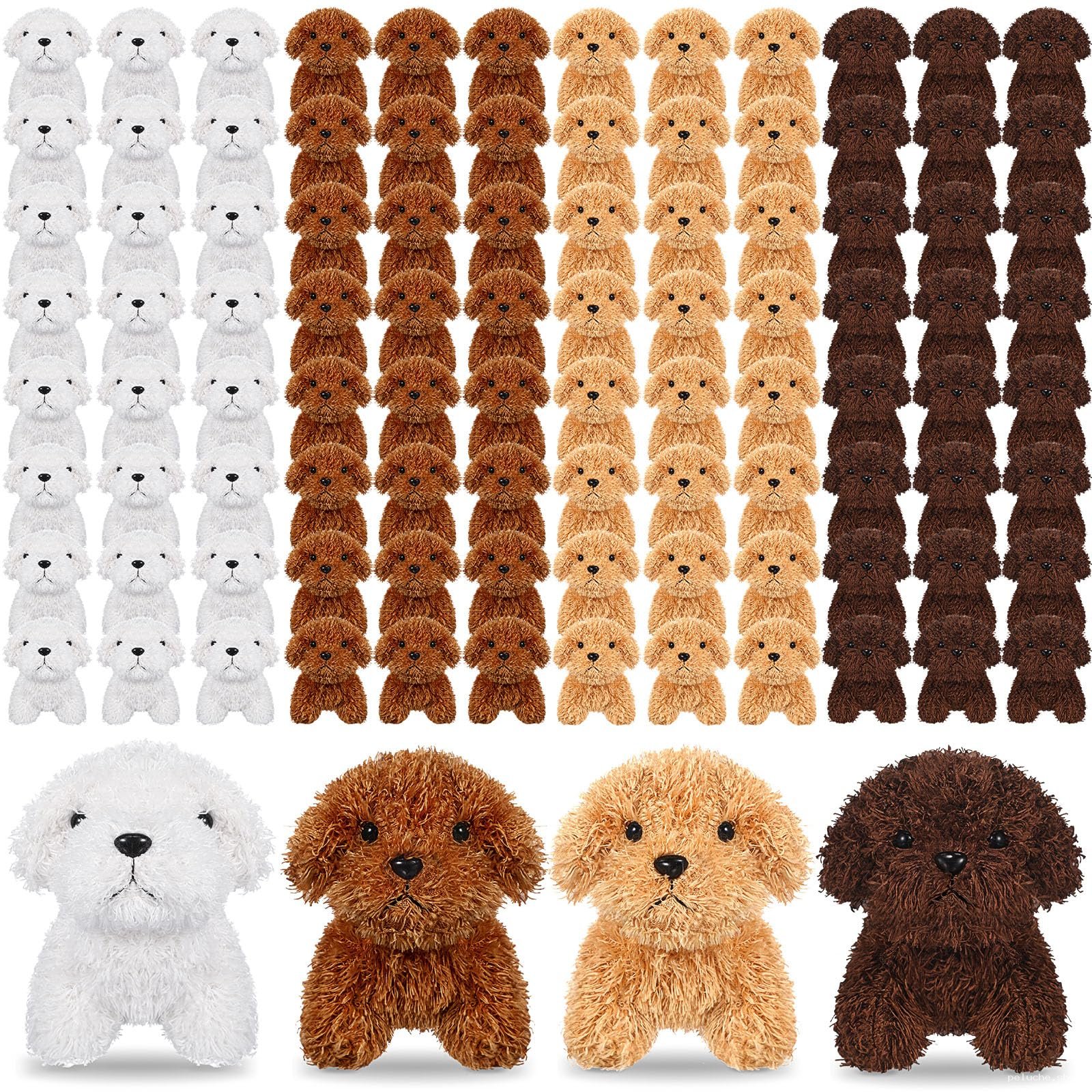 Lot de mini peluches chiens assortis - Cadeaux et décorations