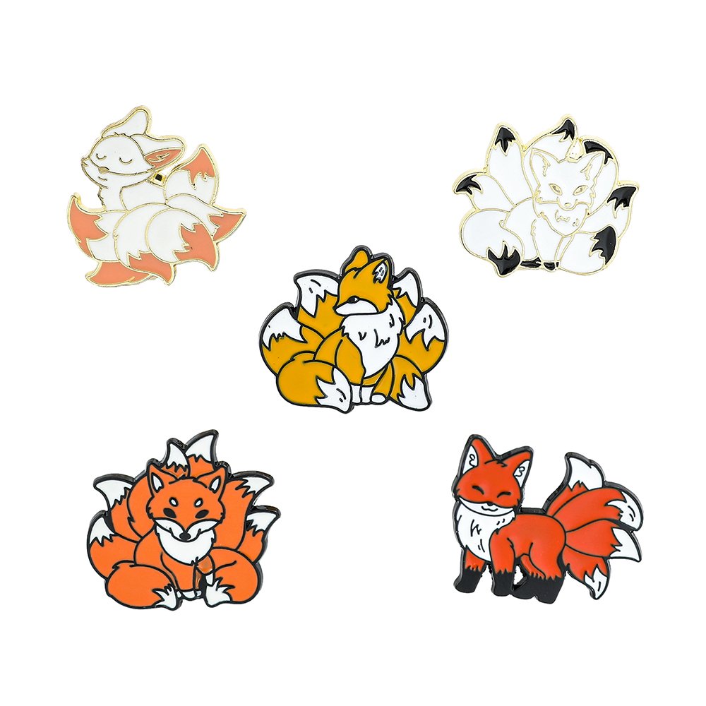 Broches Renard Kitsune en Émail – Collection de Pins Mignons