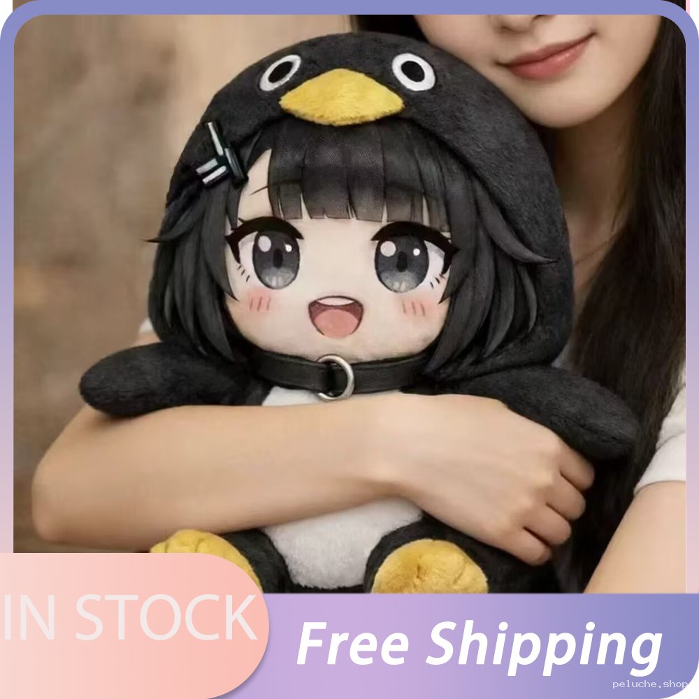 Peluche Anime Mignonne Fille en Costume de Pingouin