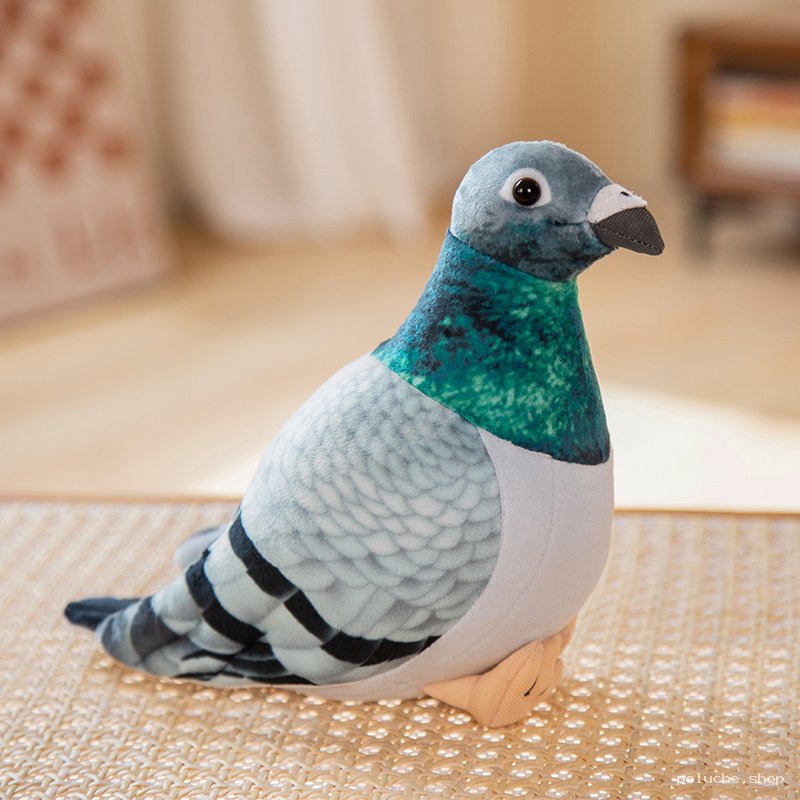 Peluche Réaliste Pigeon | Doux Compagnon Ailé pour Enfants