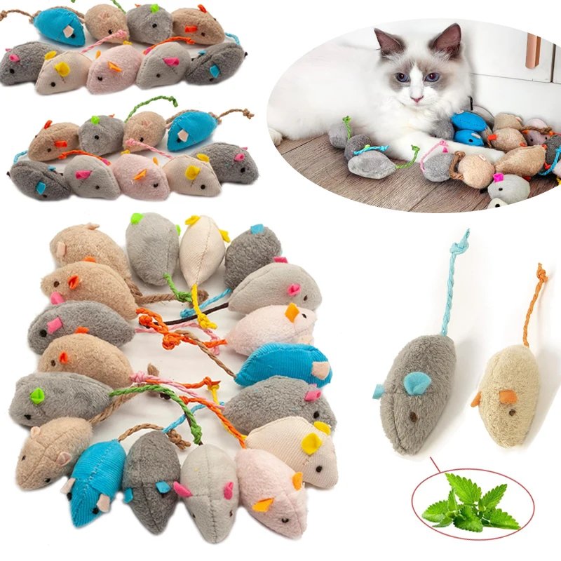 Jouets Souris pour Chat avec Herbe à Chat - Lot de Couleurs