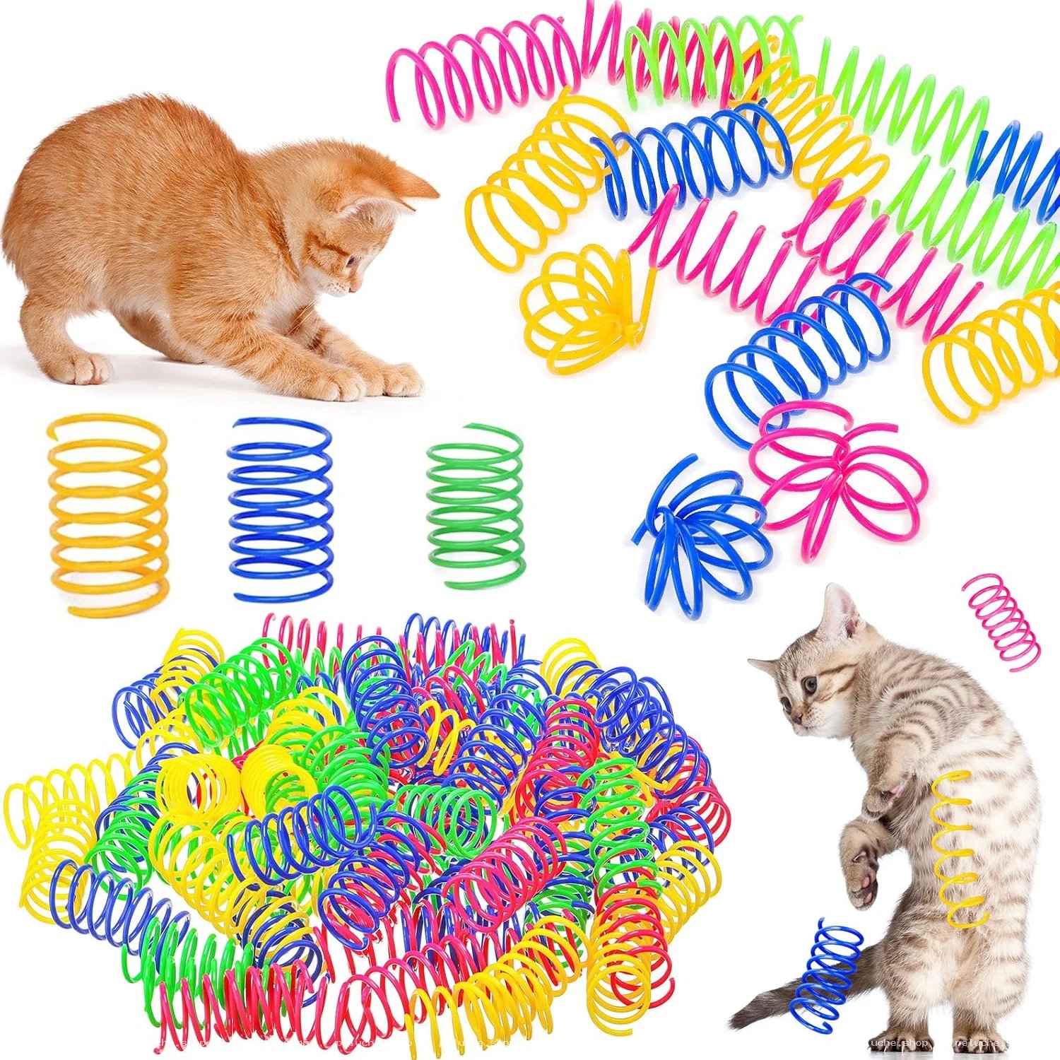 Jouets ressorts colorés pour chats - Amusement garanti !