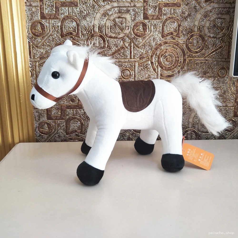 Peluche Cheval Blanc Doux | Jouet Équin Enfant Mignon
