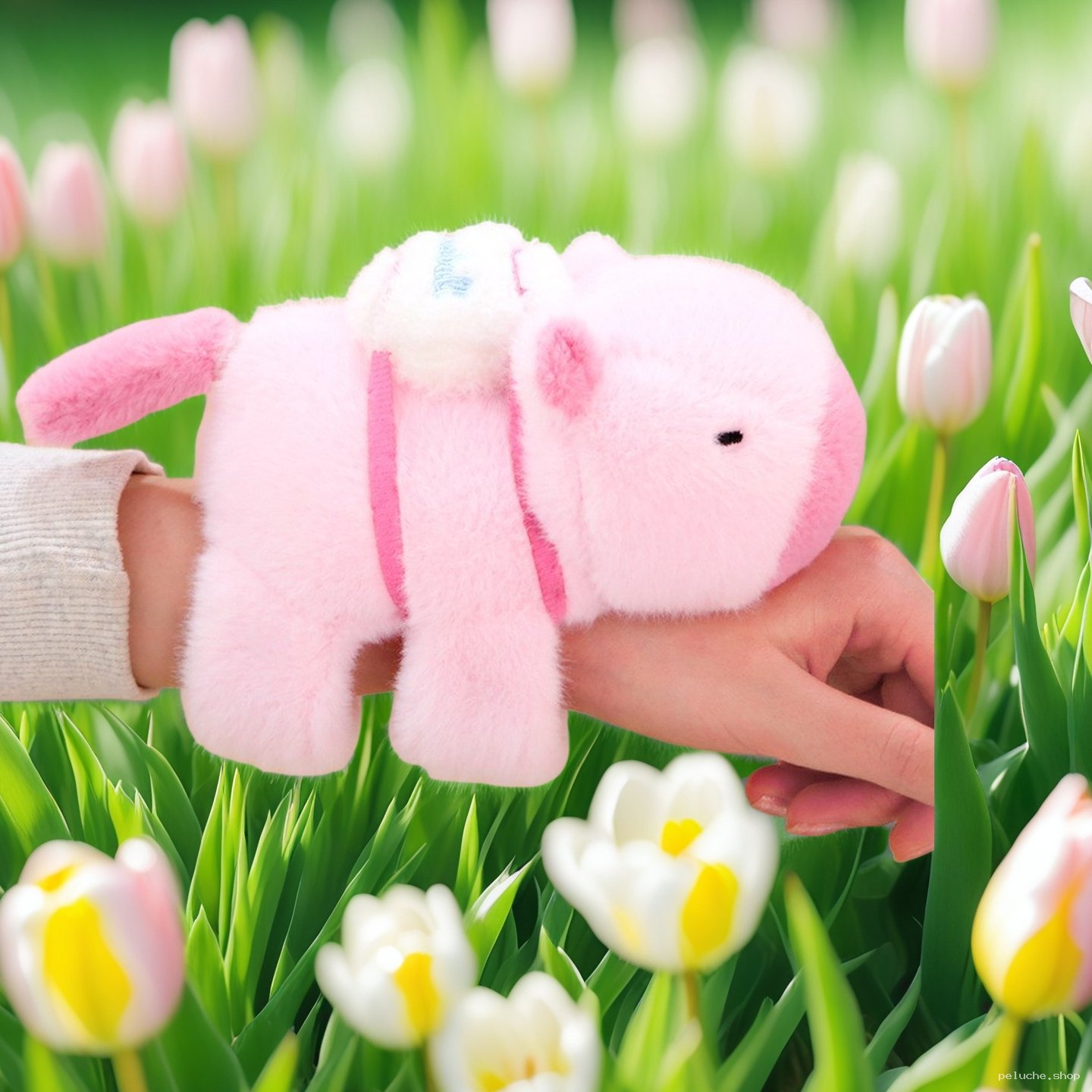 Peluche Rose Douce & Mignonne - Ambiance Printemps Tulipes